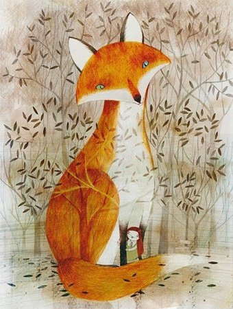 Лиса декоративная живопись