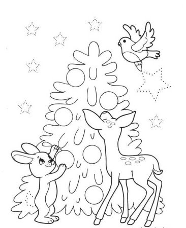 Новогодние звери раскраски