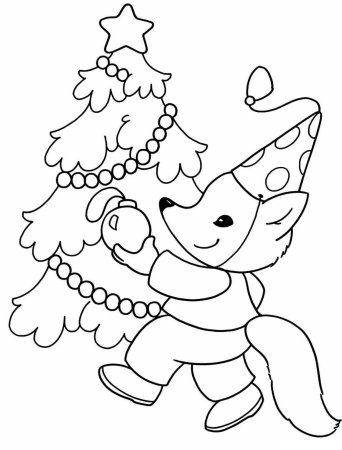 Раскраска новый год для малышей