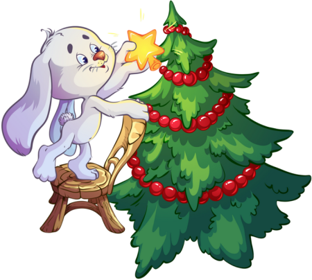 Зайчик с елочкой