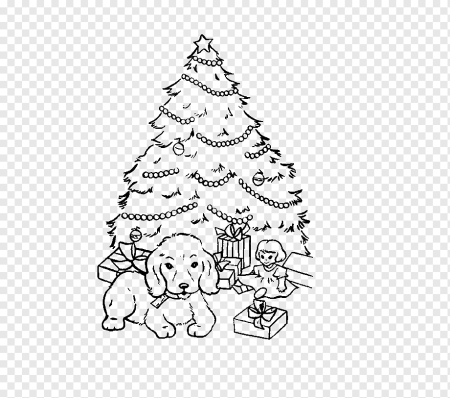 Новогодний щенок раскраска