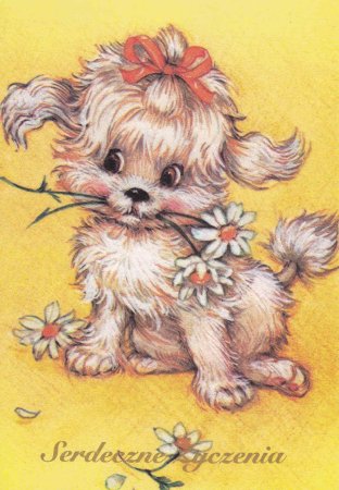 Открытка с щенком