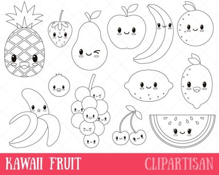 Милые фрукты раскраска