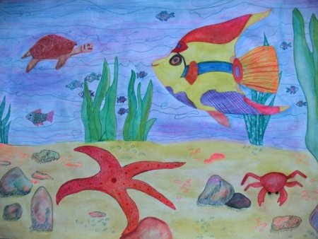 Морские рыбки раскраска