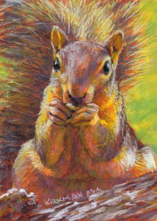 Животные сухой пастелью