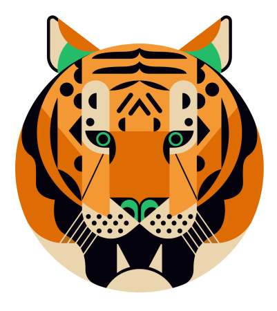 Стилизованное изображение тигра