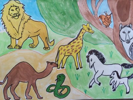 Рисование в старшей группе по теме животные нашей планеты