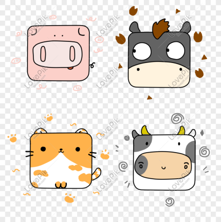 Квадратные животные рисунки