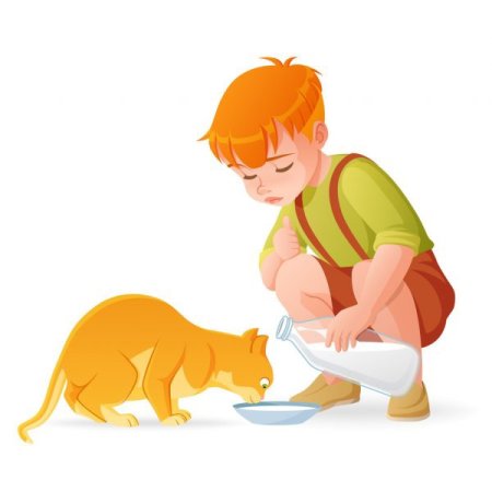 Мальчик с рыжим котом