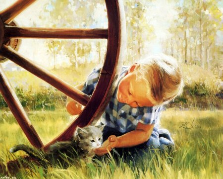 Человек и животное карандашом