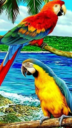 Яркий попугай