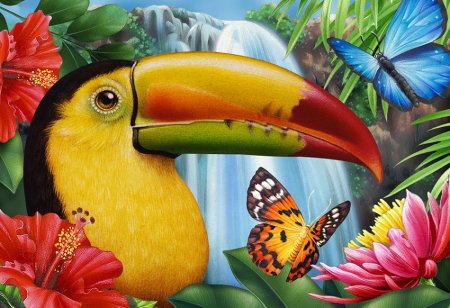 Роспись тропические птицы