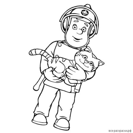 Раскраска спасение из пожара