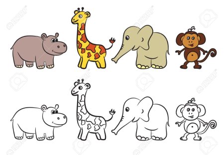 Рисуем животных зоопарка