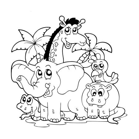 Раскраска для малышей. Зоопарк
