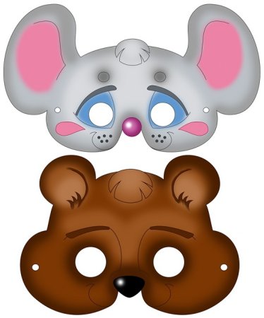 Новогодние маски животных для детей