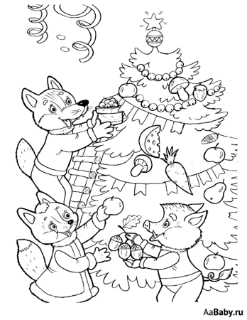 Новогодняя раскраска