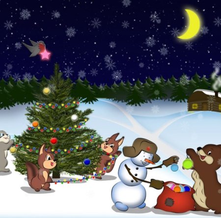 Новый год в лесу у зверей