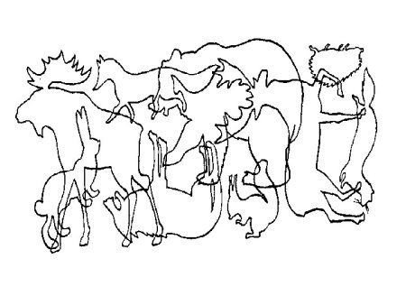 Наложенные изображения животных для дошкольников