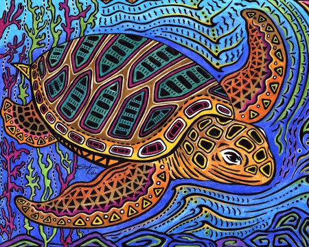 Морская черепаха Зентангл