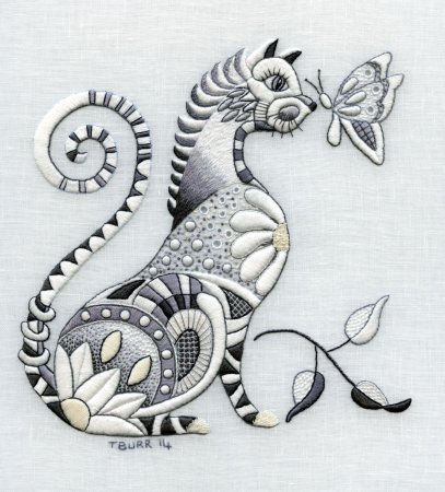 Стилизованная вышивка гладью