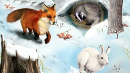 Животные зимой в лесу для детей