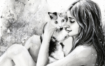 Женщина с кошкой