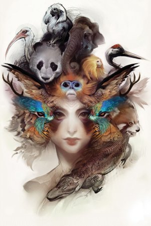 Человек с головой оленя