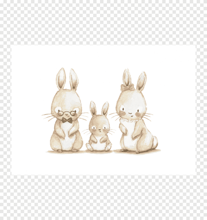Акварельные зайчики семья