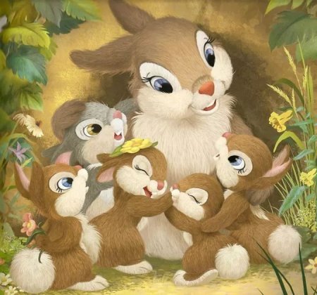 Зайчиха с зайчонком