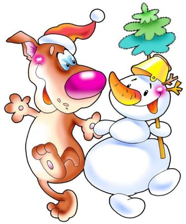 Новогодние животные мультяшные