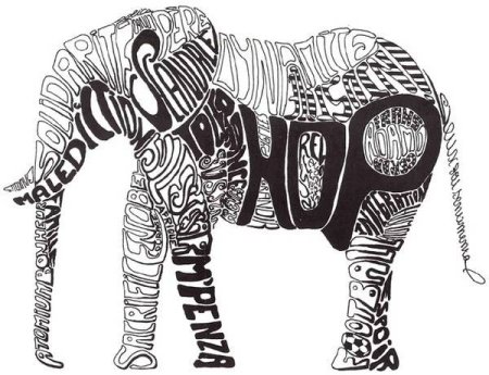 Шрифтовая композиция животное