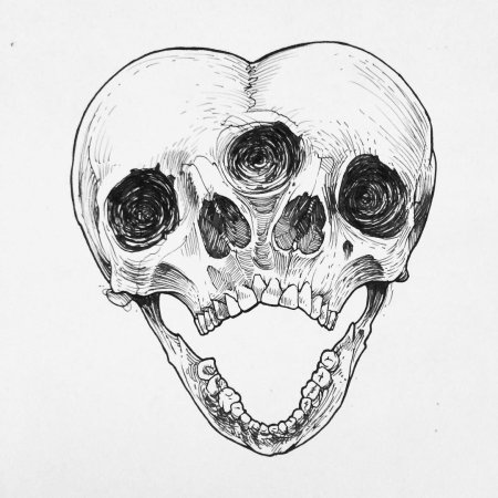 Готический череп лайн