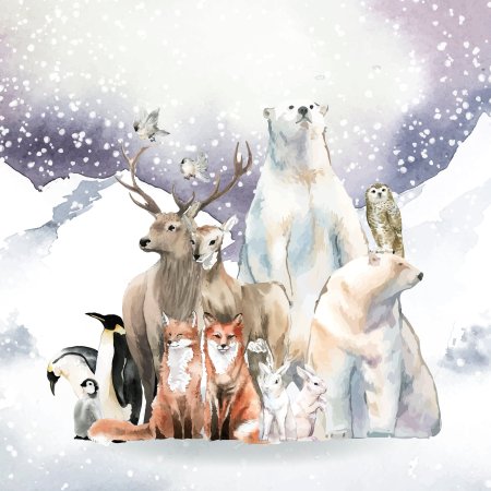 Зимние рисунки животных