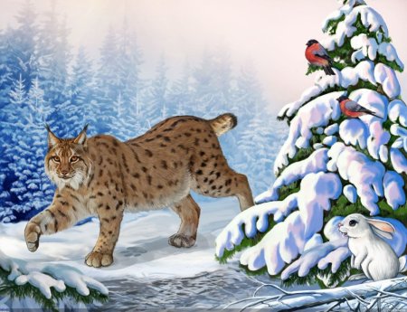 Зимние пейзажи с животными для детей
