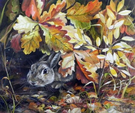 Осенний пейзаж с животными