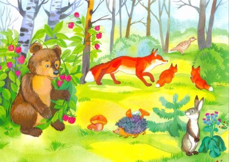 Животные в лесу для детей