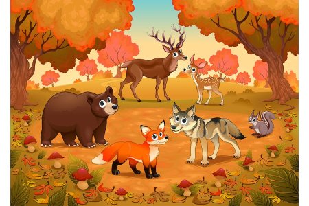 Фон с дикими животными для детей