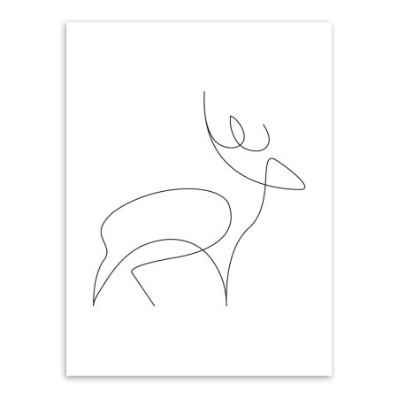 Олень одной линией