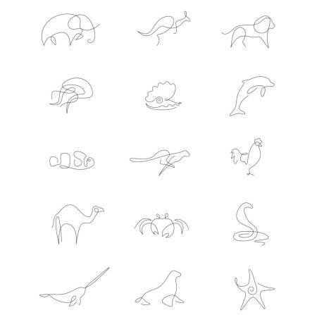 Рисование животных одной линией