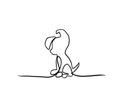 Силуэты кошек линиями