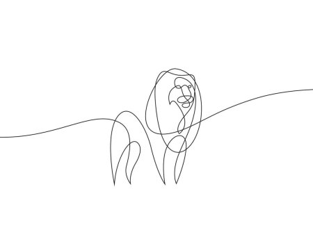 Силует животных одной линией