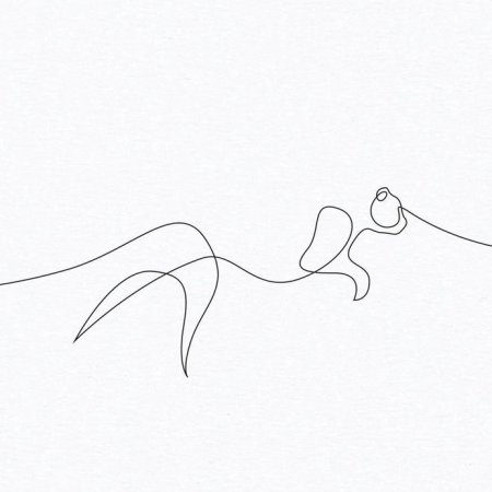 Тату кошка линиями