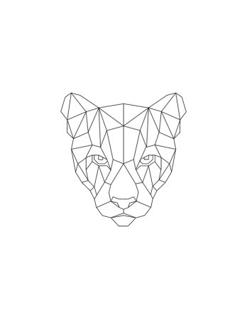Пума тату эскиз геометрия