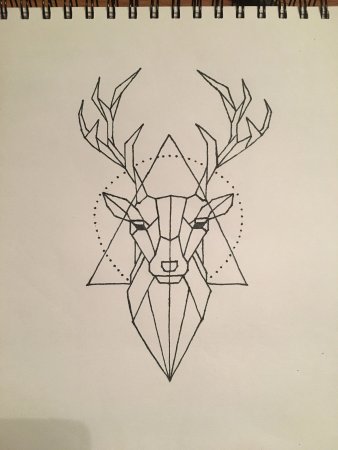 Олень в геометрическом стиле