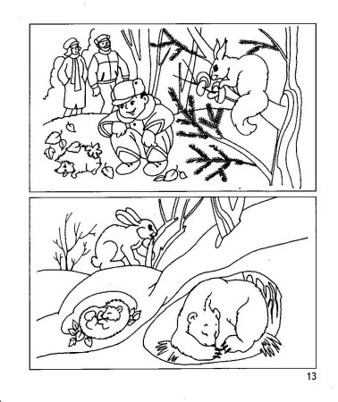 Лесные звери в лесу