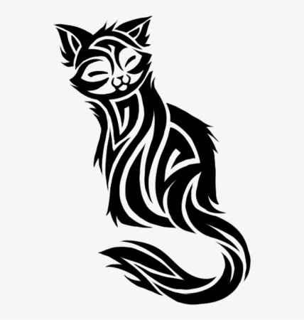 Тату трайбл кошки эскиз