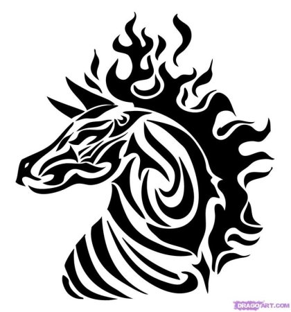 Конь тату трайбл