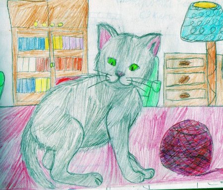 Кошка рисунок для детей