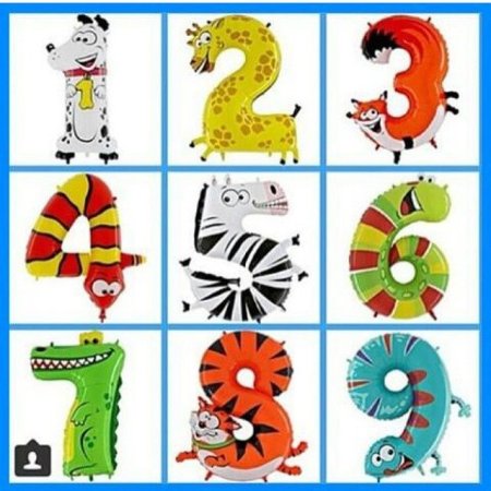 Цифры в виде животных